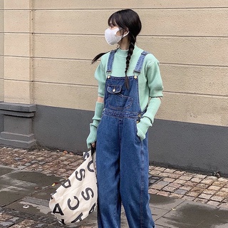 Many Jeans Overalls เอี๊ยมกางเกงยีนส์ขายาว