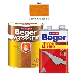 สีย้อมไม้เบเยอร์G-1909 สีไม้มะฮ็อกกะนี ใช้งานคู่ ทินเนอร์ผสมBeger M-1199 (ชุดประหยัด)ขนาด 0.946 ลิตร