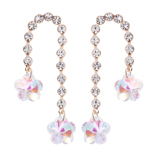 SALE  เครื่องประดับ ต่างหู สไตล์เกาหลี Crystal Flower สวยหวาน ละมุน