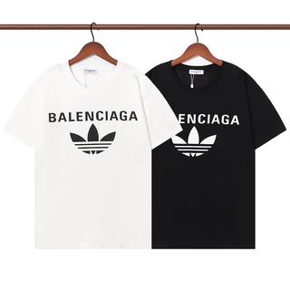 ❤ ❀ [พร้อมส่ง]❤ Balencia-g------เสื้อยืดแขนสั้น คอกลม ผ้าฝ้าย พิมพ์ลาย แฟชั่นคู่รักS-5XL