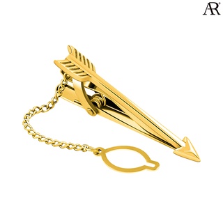 ANGELINO RUFOLO Tie Clip ดีไซน์ Arrow เข็มหนีบเนคไทโรเดียมคุณภาพเยี่ยม สีทอง/สีเงิน