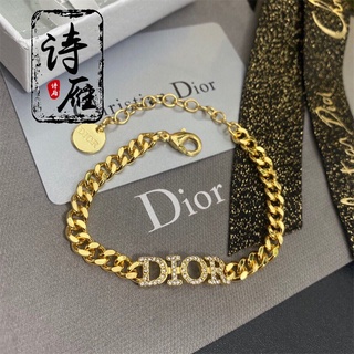 Dior/dior 22SS สร้อยข้อมือ แหวนคู่ ประดับเพชร โลโก้ตัวอักษร cd สไตล์เรโทร เข้ากับทุกการแต่งกาย สําหรับผู้หญิง