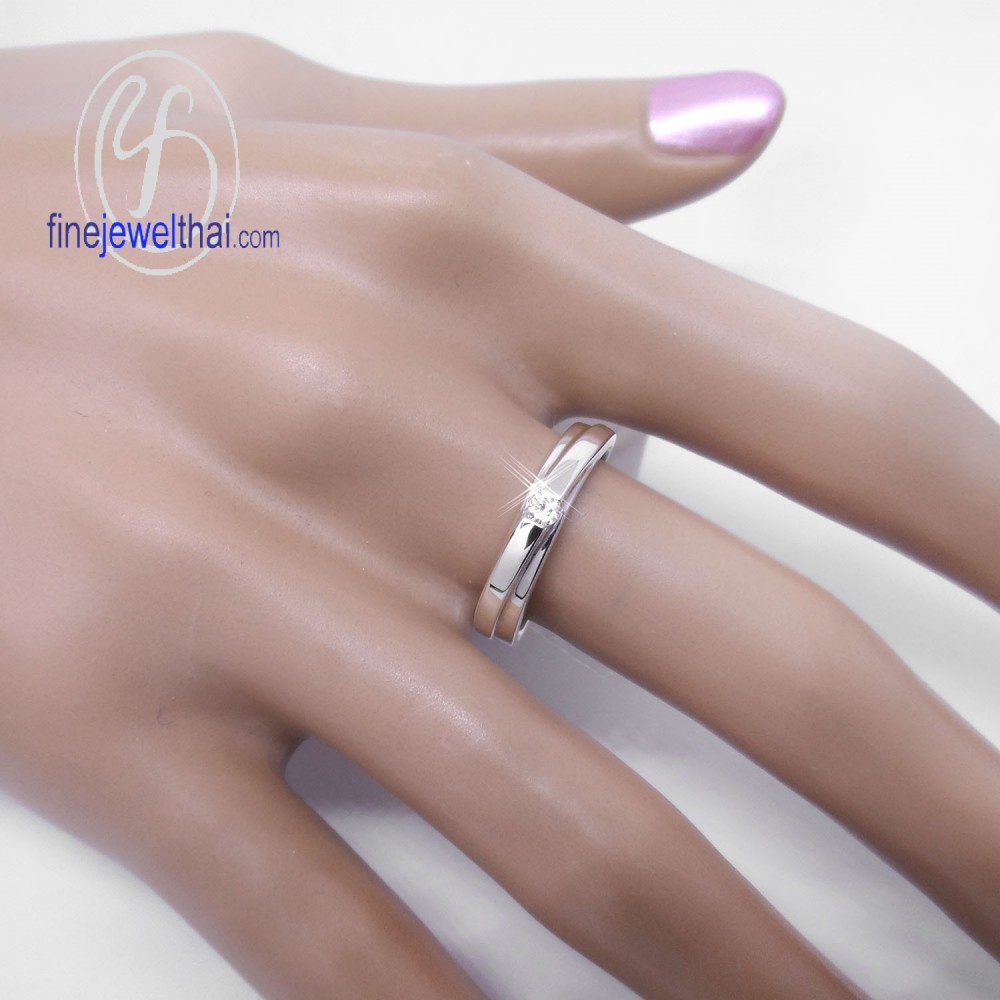 finejewelthai-แหวนเพชร-แหวนเงินแท้-เพชรสังเคราะห์-silver-daimond-cz-ring-r1248cz