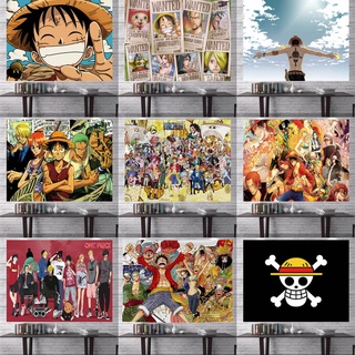 แต่งห้อง*ผ้าแขวนผนัง* Internet celebrity INS Anime One Piece ลูฟี่อุปกรณ์ต่อพ่วงพื้นหลังผ้า TikTok ถ่ายทอดสดแขวนผ้าห้องน