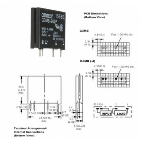 G3MB-202P Omron solid state relay กำลังไฟ 5V - 12V - 24V โซ G3MB-202P Omron solid state relay กำลังไฟ 5V - 12V - 24V โซ
