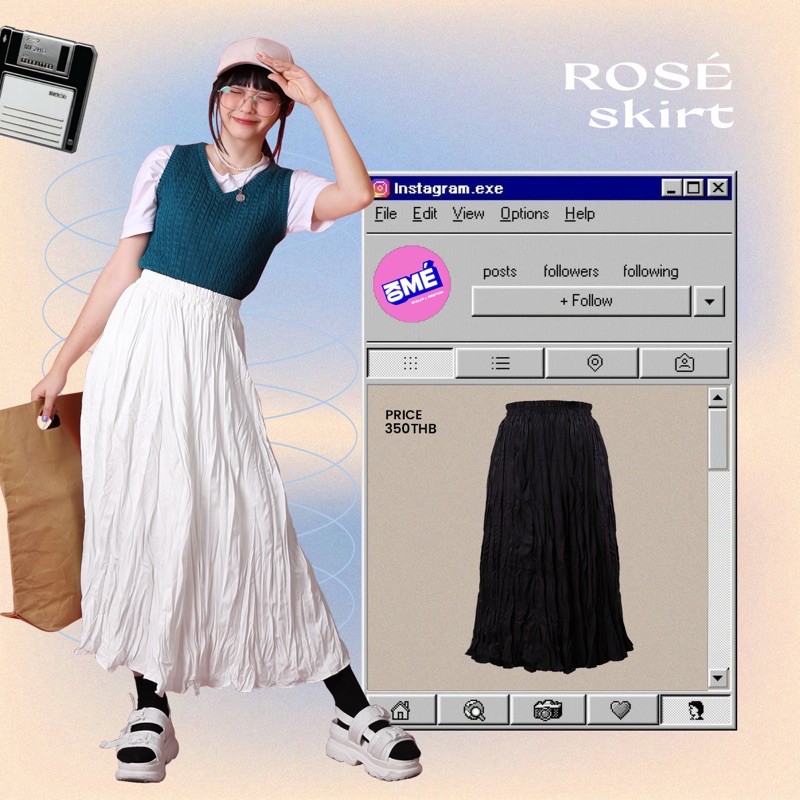 ภาพหน้าปกสินค้าkome.girls กรอกโค้ดลด 65.- ꒰DECKOME꒱กระโปรงยาว รุ่น ROS Skirt