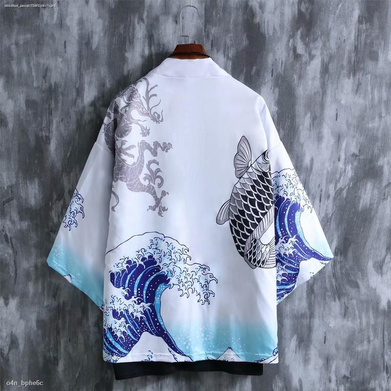 m-2xl-เสื้อฤดูร้อนของผู้ชายกิโมโนญี่ปุ่นชายหลวมและหญิงคู่คาร์ดิแกนผู้ชายเสื้อคลุมถนน
