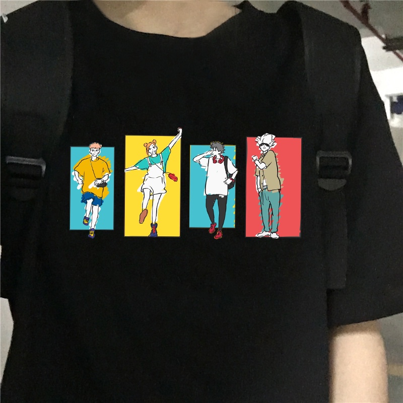 jujutsu-kaisen-gojo-satoru-yuji-itadori-เสื้อยืดลําลองสําหรับผู้ชายแขนสั้นสีขาวพิมพ์ลาย