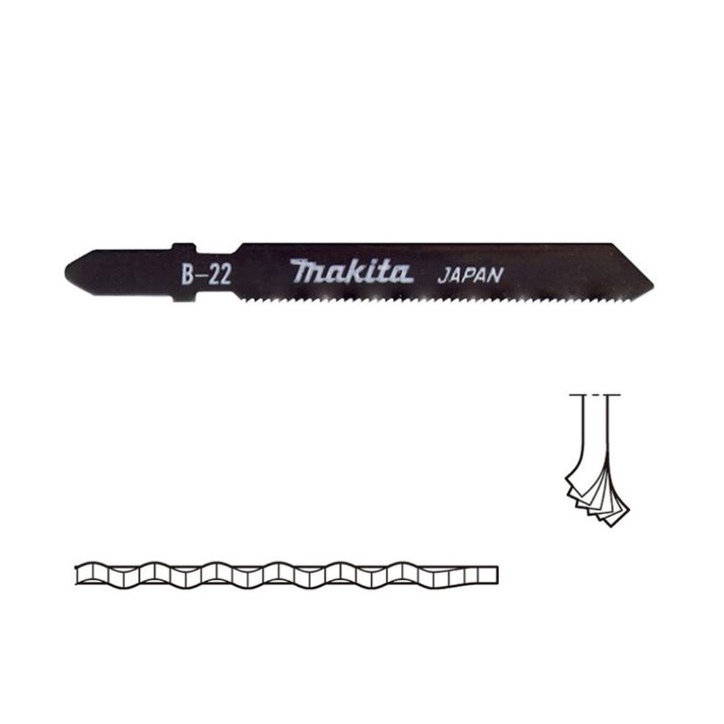 makita-b-22-ใบเลื่อยจิ๊กซอ-สำหรับตัดเหล็กหนา-1-3มม-a-85737-รุ่นท้ายแหลม-1แพ็คเกจบรรจุ-x5ใบ