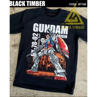 Tee Vansss BT 168 Gundam RX-78-02 เสื้อยืด สีดำ BT Black Timber T-Shirt ผ้าคอตตอน สกรีนลายแน่น เสื้อยืดผช เท่ๆ คอลูกเรือ
