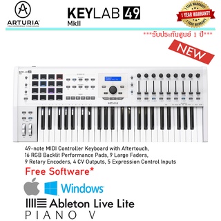 Arturia KeyLab 49 Mk2 MIDI Controller แบบ Workstation สำหรับทำเพลงเต็มรูปแบบ ***รับประกันศูนย์ไทย 1 ปี***
