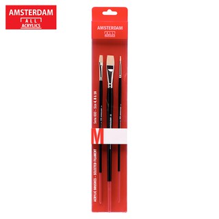 Amsterdam พู่กันสีอะคริลิค No.4,8,16 (AAC BRUSH 600 SET M)