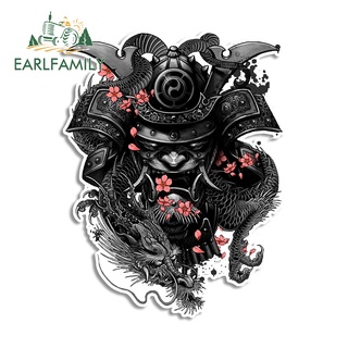 Earlfamily สติกเกอร์ ลายการ์ตูนอนิเมะญี่ปุ่น Samurai Irezumi JDM กันรอยขีดข่วน สําหรับติดตกแต่งหน้าต่างรถยนต์ 13 ซม. x 10.0 ซม.