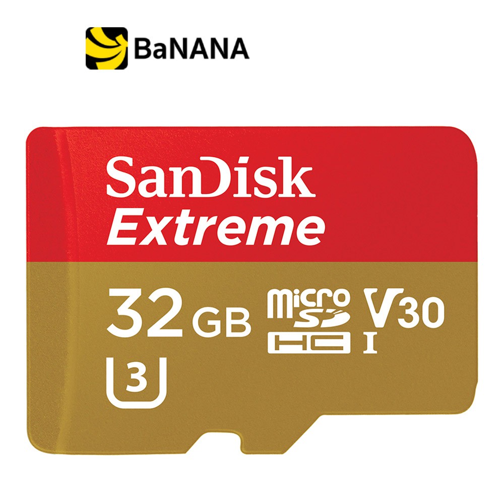 sandisk-micro-sdhc-extreme-32gb-100mb-s-r-60mb-s-w-sdsqxaf-032g-gn6mn-red-gold-ไมโครเอสดีการ์ด-by-banana-it