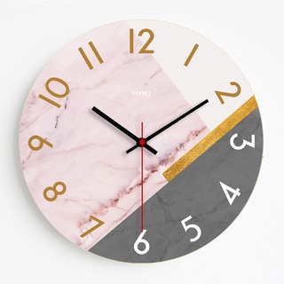 BEGIN นาฬิกาแขวน เดินเรียบไม่มีเสียง เดินลาน เข็มแบบเก็บเสียง 10 นิ้ว นาฬิกทรงกลม นาฬิกาลายต้นไม้ นาฬิกาแขวนไม้ Clock
