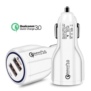 อะแดปเตอร์หัวชาร์จเร็ว QC 3.0 USB คู่ สำหรับชาร์จไฟใรถยนต์