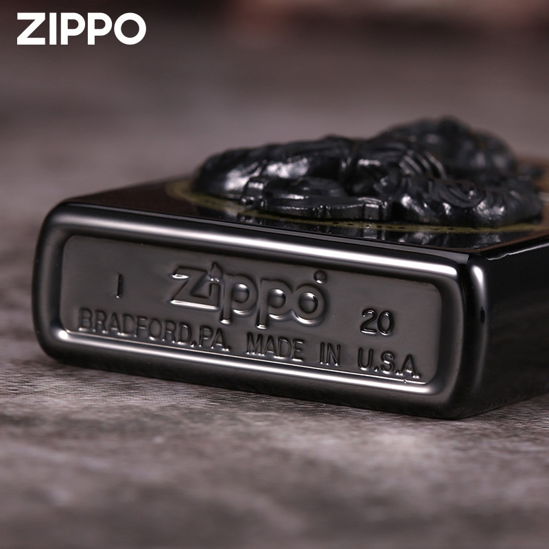 zippo-zippo-ของแท้-zippo-ไฟแช็กของแท้จากอเมริกา-valkyrie-titanium-black-bully-dog-valkyrie-sticker-ไฟแช็กน้ำมันก๊าดก