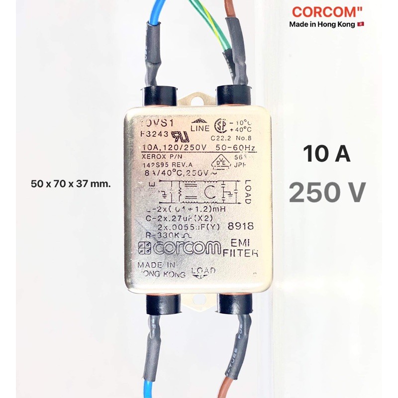 noise-filter-corcom-10a-120-250vac-พร้อมสายจั้มหัวให้เรียบร้อย