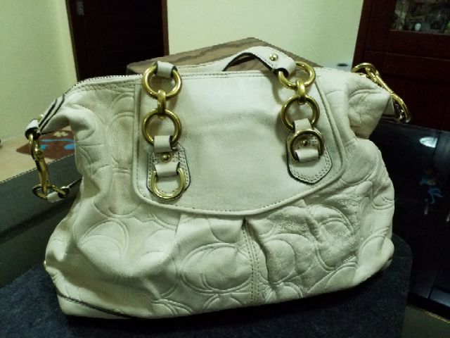 มือสอง-coach-รุ่น-ashley-embossed-leather-satchel-bone-f19449