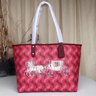 Coach Reversible City Tote With Horse And Carriage Print