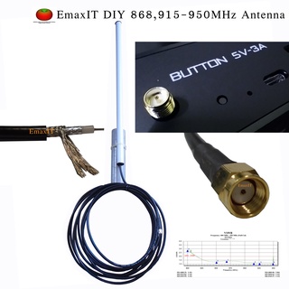 EmaxIT DIY LoRa 868 915-AS923-950 MHz Mycelium Network Omni Antenna สายยาว 3 เมตร RP-SMA Femaleสินค้าคนไทยมาแรง!!!
