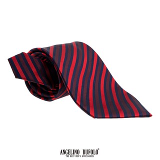 ANGELINO RUFOLO Necktie(NTM-ทาง.รวม) เนคไทผ้าไหมทออิตาลี่คุณภาพเยี่ยม ดีไซน์ Stripe สีเขียว/แดง/น้ำเงิน/โอรส/ชมพู/เทา