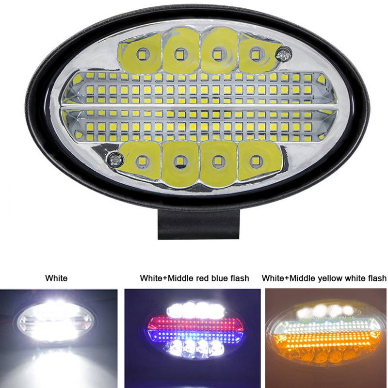 LED Car Work Light Headlights 12V Oval Spotlight with Strobe Jeep