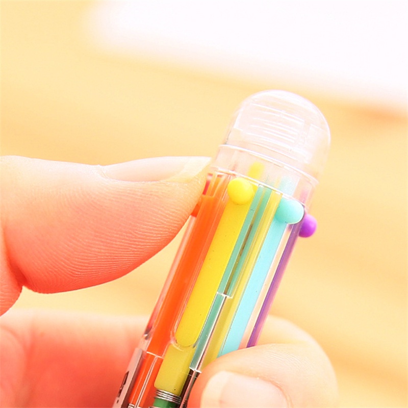 6-in-1-ปากกาลูกลื่น-หลากสี-ปากกาสี-ดํา-น้ําเงิน-แดง-เขียว-ส้ม-ม่วง-ปากกาเครื่องเขียน-f703