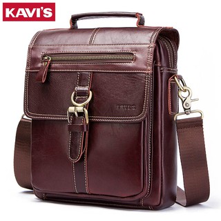 Kavis 100 % กระเป๋าหนังแท้สำหรับผู้ชายคุณภาพสูง H