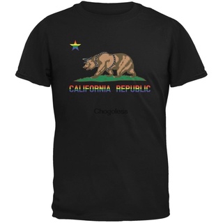 ใหม่ เสื้อยืดลําลอง แขนสั้น พิมพ์ลาย Lgbt California Republic Gay Bear สีดํา สําหรับผู้ใหญ่ Idjibp16Mcgclc98
