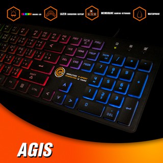 Neolution  คีย์บอร์ดเล่นเกมส์กันน้ำได้ รุ่น Keyboard Gaming AGIS Black สีดำ