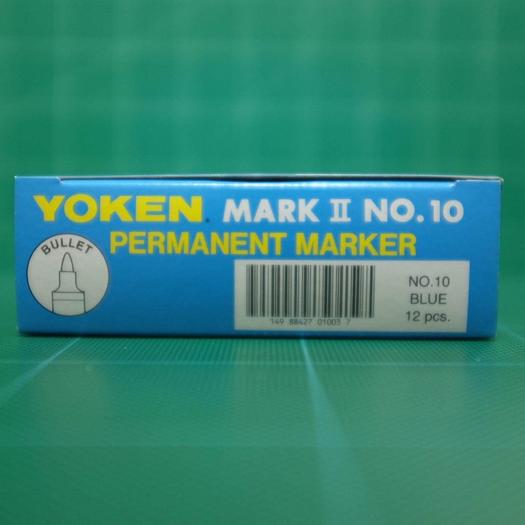 ปากกามาร์คเกอร์-โยเคน-yoken-no-10-กันน้ำ-แห้งไว-หมึกสีน้ำเงิน-1กล่อง-12ด้าม-เหมาะสำหรับ-เขียนผ้า-พลาสติก-และอื่นๆ