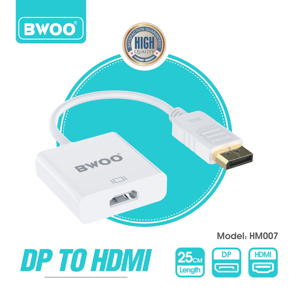 bwoo-hm007-dp-to-hdmi-adapter-อะแดปเตอร์แปลงสัญญาณจาก-displayport-ไปยัง-hdmi-ความละเอียด-1920x1200p