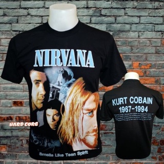 เสื้อยืดผ้าฝ้ายพิมพ์ลายขายดีเสื้อวง NIRVANA วงร็อคในตำนาน ไม่มีตะเข็บข้าง คอฟิต ป้ายUS เสื้อวินเทจ เสื้อร็อค เสื้อทัวร์