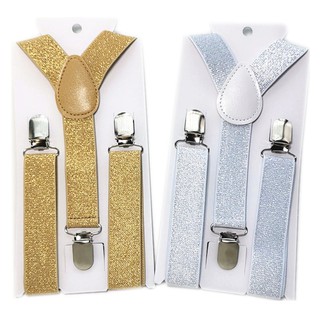 Golden Silvery Suspender สายเอี๊ยม แบบยืดหยุ่น ปรับได้ สําหรับเด็ก