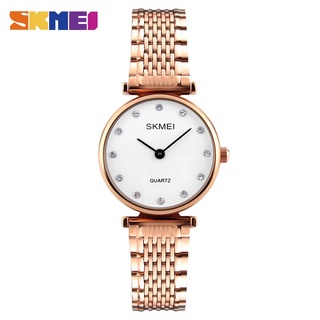 SKMEI Fashion Women Watches Casual Dress Girls Wristwatches Rhinestones Waterproof Rose Gold Ladies Watch relogio femini