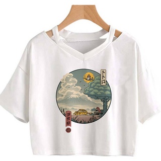 ใหม่ เสื้อยืดลําลอง แขนสั้น พิมพ์ลาย Totoro Studio Ghibli สีขาว แฟชั่นฤดูร้อน สําหรับสตรี คู่รัก