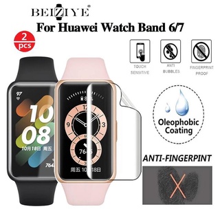 Huawei Band 7 Huawei Band 6 ฟิล์มกันรอยหน้าจอ แบบใส ฟิล์มป้องกันเต็มจอ Huawei Honor Band 6 ฟิล์มนิ่ม