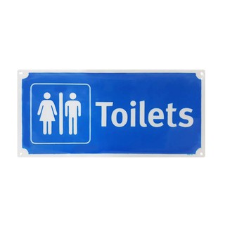 Nameplate BIG ONE 8110 WHITE/BLUE PLASTIC TOILET SIGN Sign Home &amp; Furniture แผ่นป้าย ป้ายห้องน้ำรวมTOILETS PLASTIC 8110