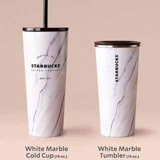 Starbucks White Marble Collection แก้วสตาร์บัคส์คอลเลคชันหินอ่อนขาว ของแท้ 100%