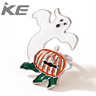 Exaggerated holiday ornaments Halloween dripping ghost ring Pumpkin ghost face ring for girls