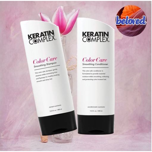 keratin-complex-color-care-smoothing-shampoo-conditioner-400-ml-แชมพู-และครีมนวดผม-สำหรับผมแห้งเสีย-ผ่านเคมี-ลดการชี้ฟู