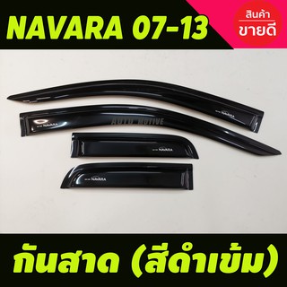 สินค้า กันสาด/คิ้วกันสาด สีดำเข้ม Nissan Navara 2007-2013 รุ่น2ประตูแคบ