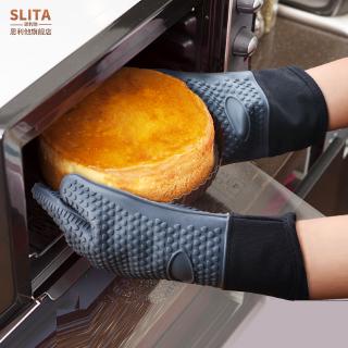 ถุงมือป้องกันน้ำร้อนลวก 2หนาเหล็ก- ทนถุงมือเตาอบเตาอบซิลิโคนเตาอบพิเศษความร้อน- ทน, สูง- อุณหภูมิห้องครัวsteambox