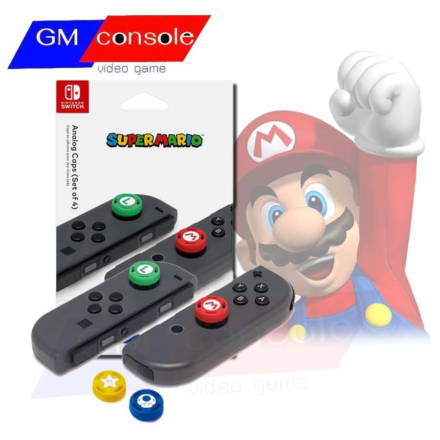 ภาพหน้าปกสินค้าซิลิโคนอนาล้อก จอยคอนเกม Nintendo Switchanalog caps nintendo switch supermario จุกยางอนาล้อก 1แพค มี2 คู่
