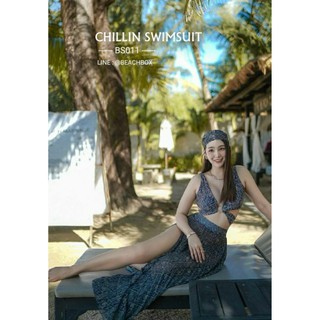 🌈 ชุดว่ายน้ำแฟชั่น​ ชุดว่ายน้ำทูพีช​ CHILLIN SWIMSUIT​ #BEACHBOX BS011 (พร้อมส่งในไทย)​