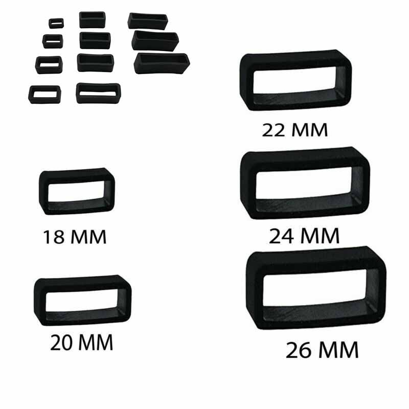 แหวนสีดํา PVC Keeper นาฬิกา Retainer Band ที่วางยาง Buckle Loop Hoop ...