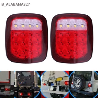 Alabama ไฟท้าย ไฟเบรก Led 16 ดวง แบบเปลี่ยน สําหรับ Jeep Wrangler Tj Cj Jk 2 ชิ้น