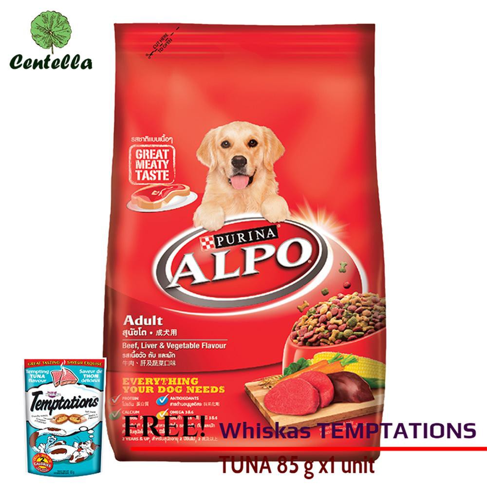 ALPO DOG FOOD BEEF LIVER VEG3KG*1 Free Whiskas TEMPTATIONS TUNA 85 g x1 ...