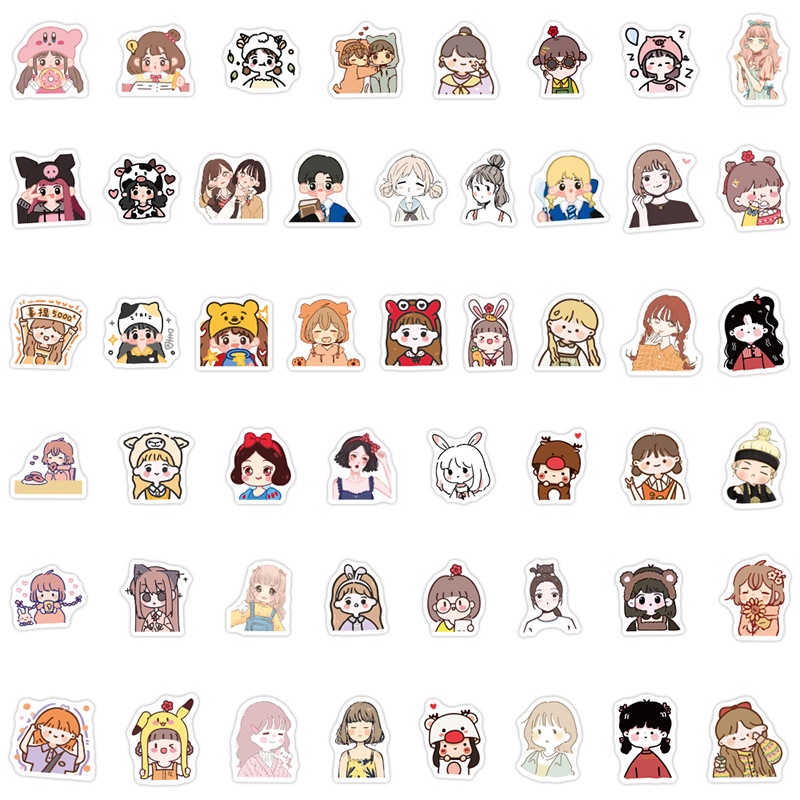 สติ๊กเกอร์ลายการ์ตูนน่ารักกันน้ําสําหรับติดตกแต่งสมุด-100-ชิ้น